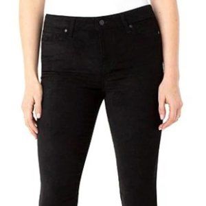 Liverpool Jean Black Abby Ankle Faux Suede Pant